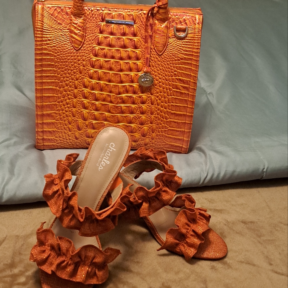 Dressy Orange Sandals - Picture 3 of 4
